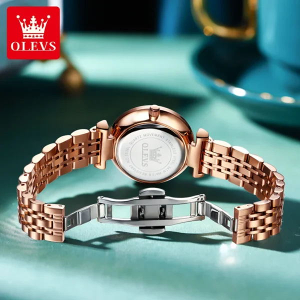 OLEVS 5536 Watch For Women Luxury Jewelry Design Rose Gold Steel Quartz Watches Waterproof Fashion Brand Ladies Watches